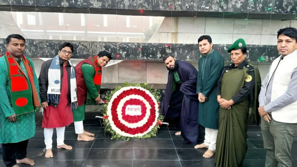 বিজয় দিবসে বাঞ্ছারামপুর উপজেলা প্রশাসনের শ্রদ্ধা নিবেদন